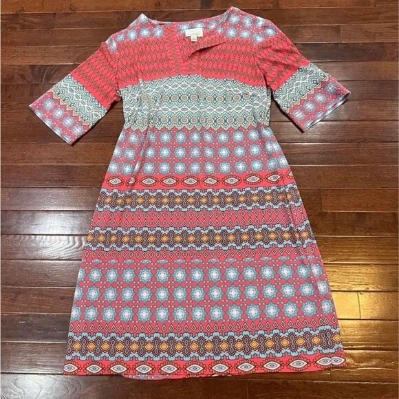 Donna Morgan geometric print shift dress size 8 - Picture 4 of 7